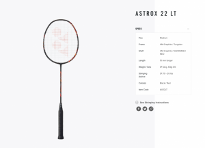 Astrox 22LT excl hoes black/red